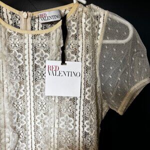 RED Valentino Cream Lace Mini Dress- Size M (6)- New With Tags